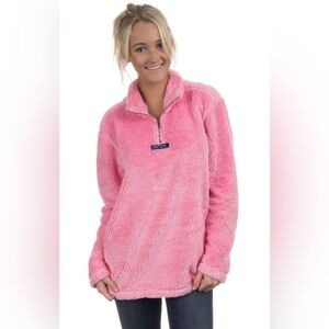 Lauren James Linden Furry Sherpa Pullover in Pink